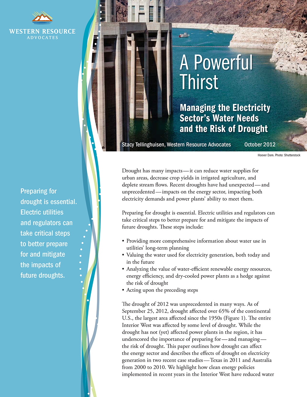 A Powerful Thirst: Managing the Electricity Sector’s Water Needs and the Risk of Drought