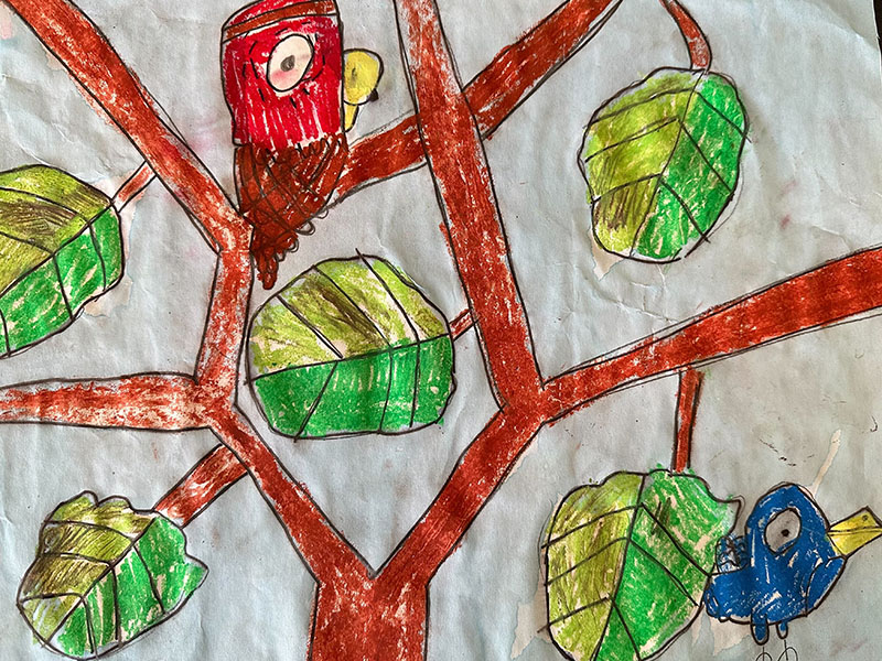 Two Love Birds by Dylan S., First Grade | Arizona