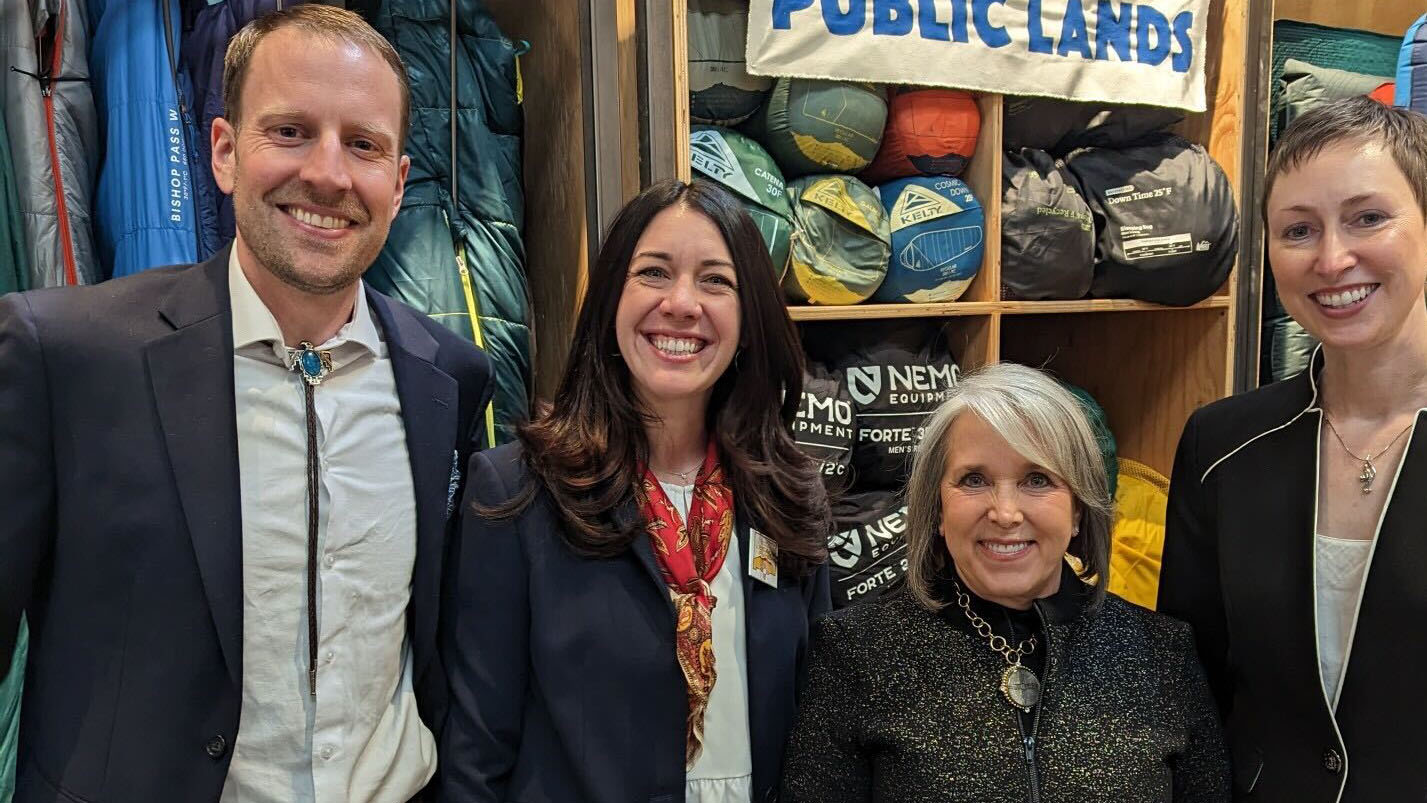 Governor Michelle Lujan Grisham and Cabinet Secretary Sarah Cottrell Propst with WRA Western Lands Senior Policy Manager Brittany Fallon and WRA Western Lands Senior Policy Analyst Jonathan Hayden