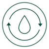 ezgif.com-resize (1) A green circular emblem featuring a water droplet in the center, enclosed by two arrows forming a circle.