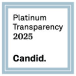 Candid-Platinum Square badge with a light blue border reads "Platinum Transparency 2025" and "Candid." in bold black text.