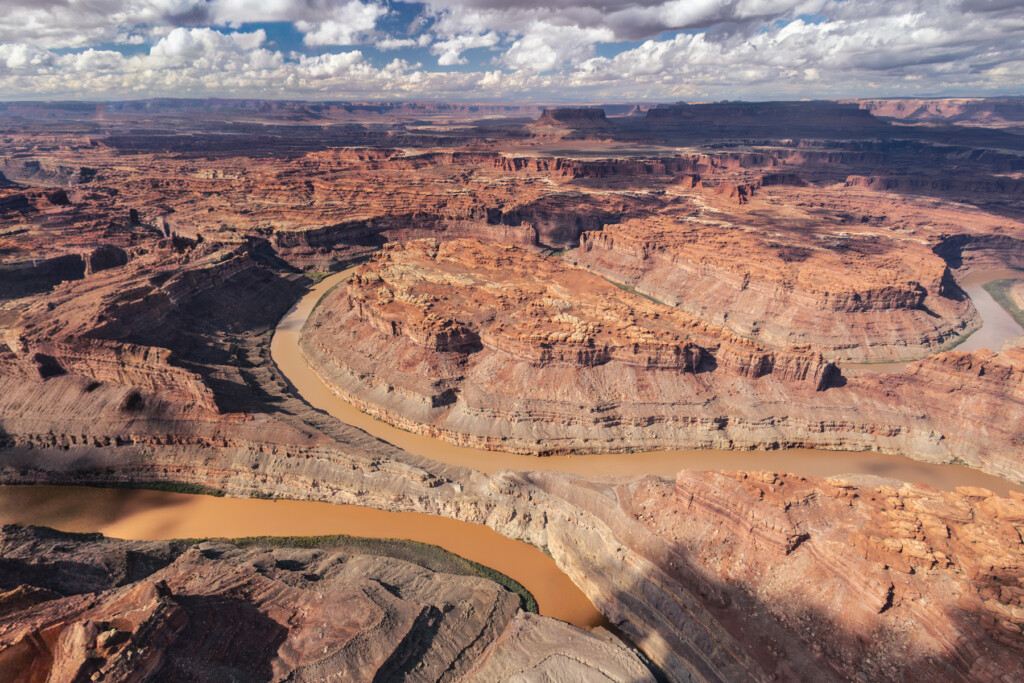 Aerial view of the Colorado River in Utah