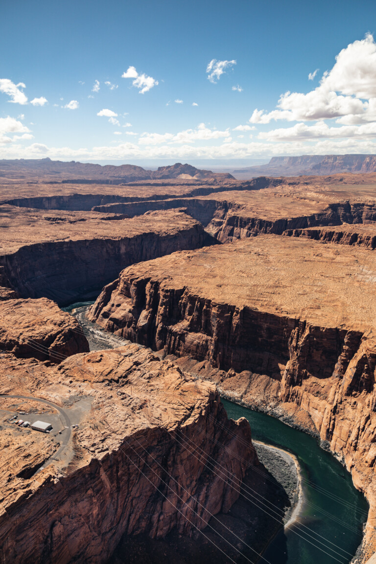 Aerial view of the Colorado River in Utah