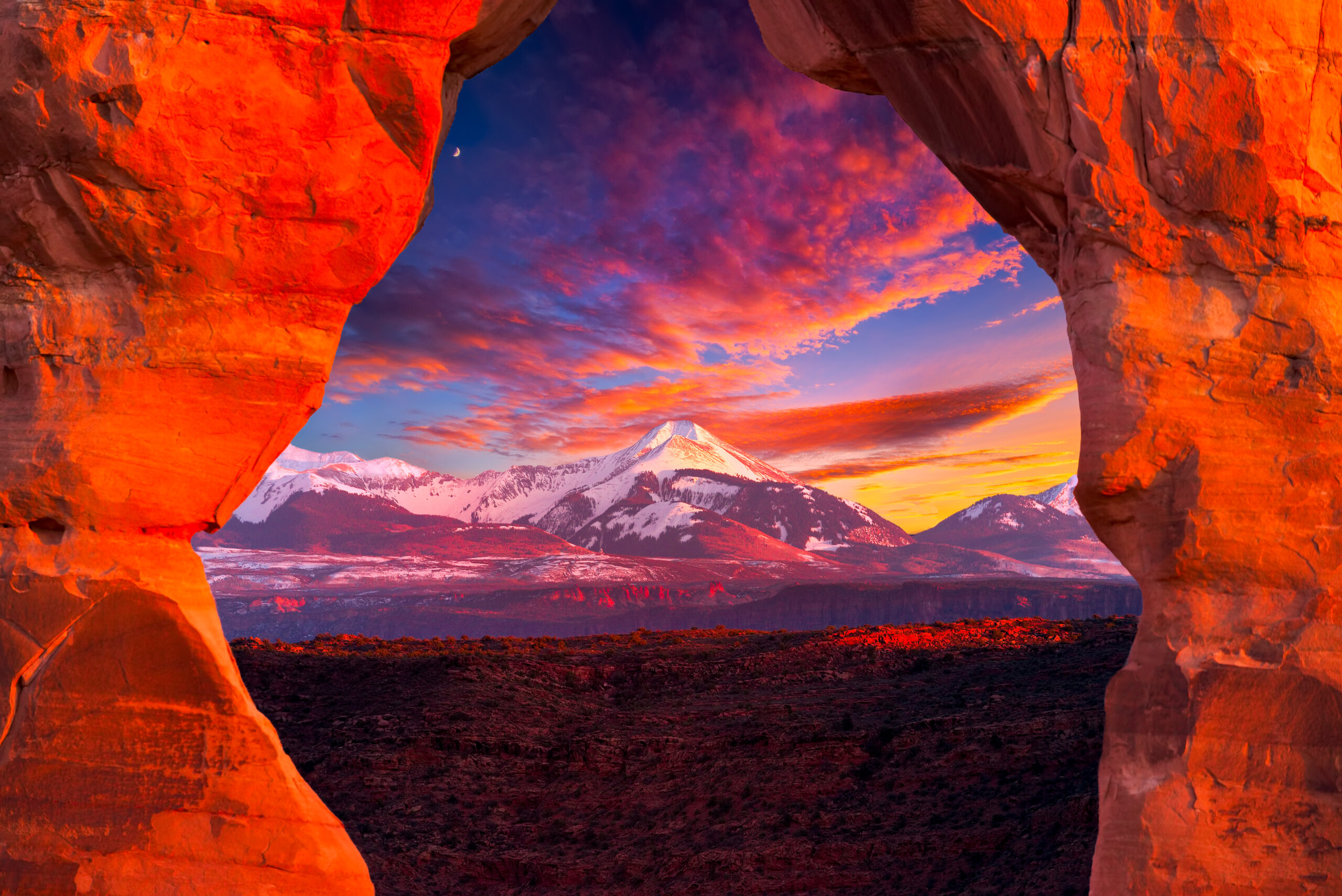 La Sal Mountains, Seen Through Delicate Arch
