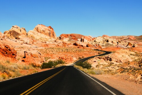 A road winding through the Valley of Fire, Nevada, USA
